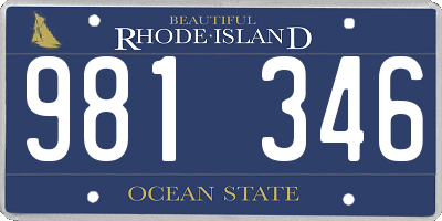 RI license plate 981346