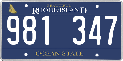 RI license plate 981347