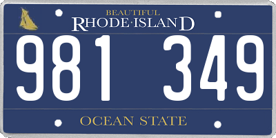 RI license plate 981349