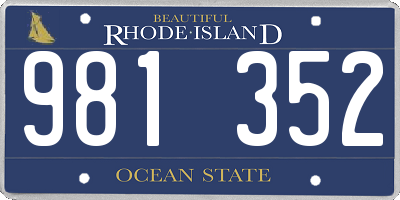 RI license plate 981352