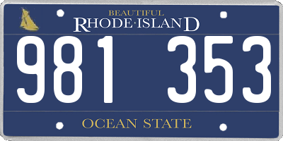 RI license plate 981353