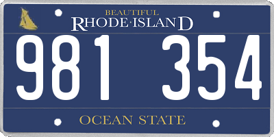 RI license plate 981354