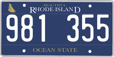 RI license plate 981355