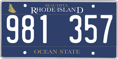 RI license plate 981357