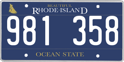 RI license plate 981358