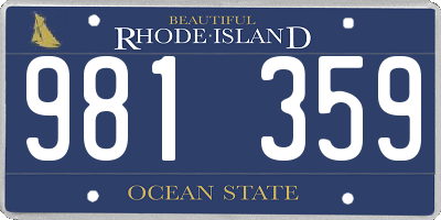 RI license plate 981359