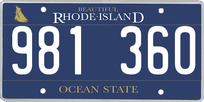 RI license plate 981360