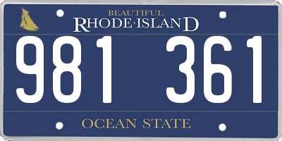 RI license plate 981361