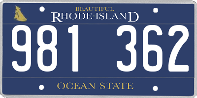 RI license plate 981362