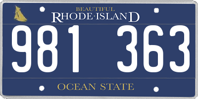 RI license plate 981363