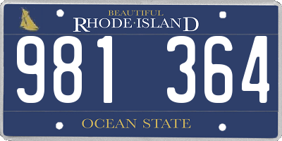 RI license plate 981364