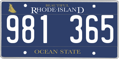 RI license plate 981365