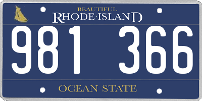 RI license plate 981366