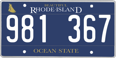 RI license plate 981367