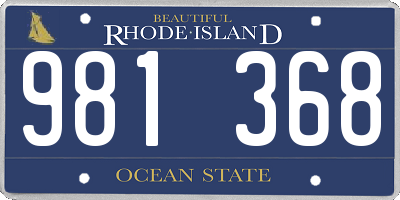 RI license plate 981368