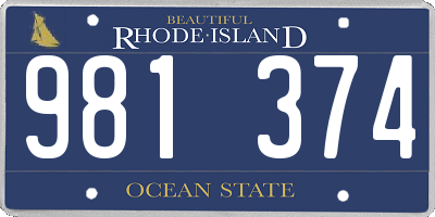 RI license plate 981374