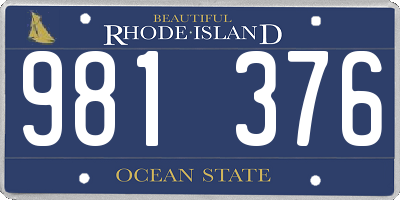 RI license plate 981376