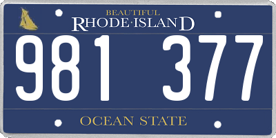 RI license plate 981377