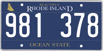 RI license plate 981378