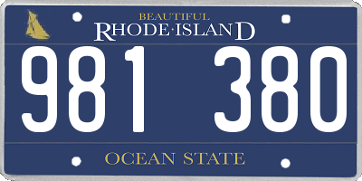 RI license plate 981380