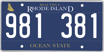 RI license plate 981381