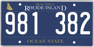 RI license plate 981382