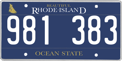 RI license plate 981383