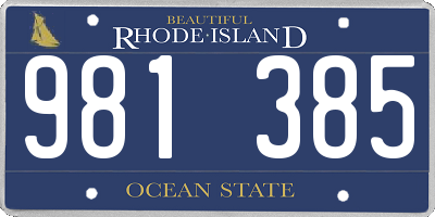 RI license plate 981385