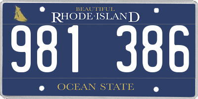 RI license plate 981386