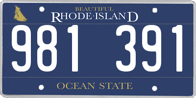 RI license plate 981391