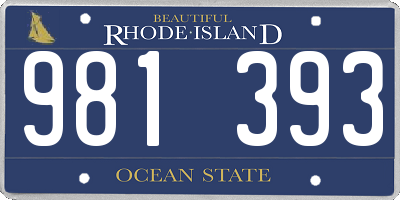 RI license plate 981393