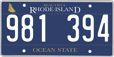 RI license plate 981394