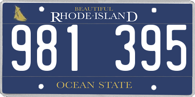 RI license plate 981395