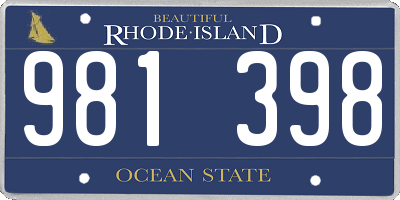 RI license plate 981398