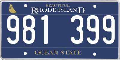 RI license plate 981399