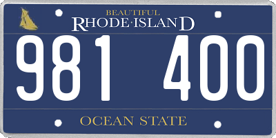 RI license plate 981400