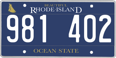 RI license plate 981402