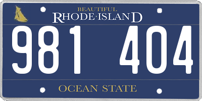 RI license plate 981404