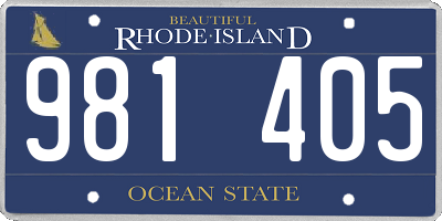 RI license plate 981405