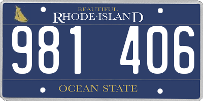 RI license plate 981406