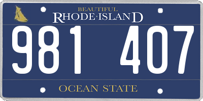 RI license plate 981407