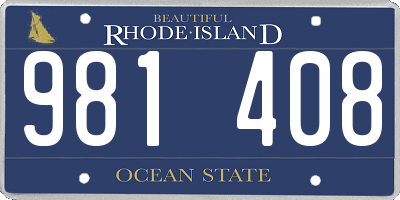 RI license plate 981408