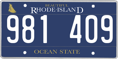 RI license plate 981409