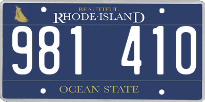 RI license plate 981410