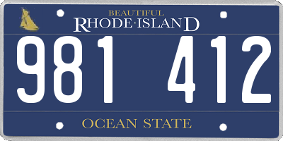 RI license plate 981412