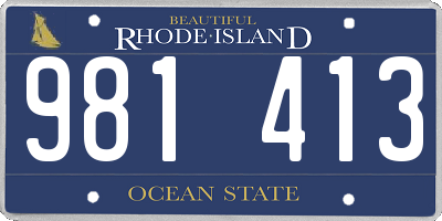 RI license plate 981413