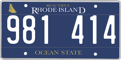 RI license plate 981414