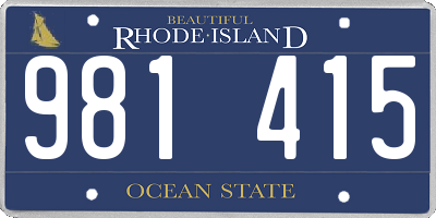 RI license plate 981415