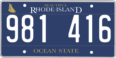 RI license plate 981416