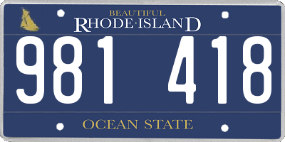 RI license plate 981418